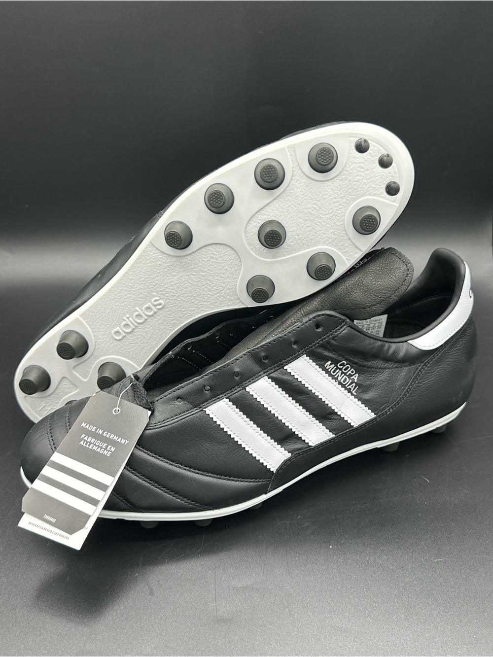 Adidas Copa Mundial 015110 Men's Black White Firm Ground Soccer Shoes Size 11.5